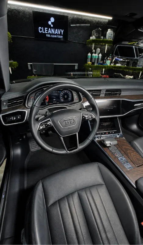 Audi A6, leather interior cleaning